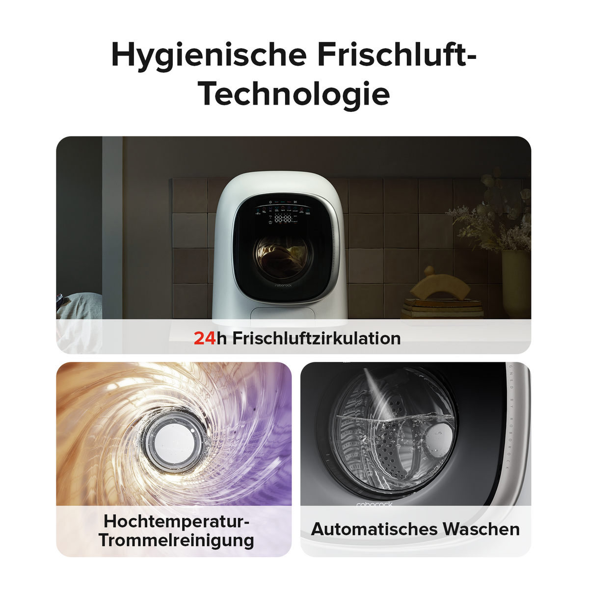 Roborock Zeo Mini Waschtrockner mit der Zeo-Cycle® Trocknungstechnologie