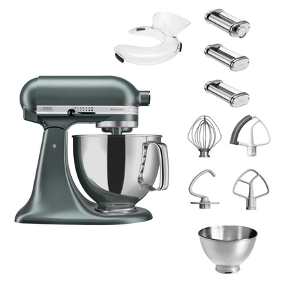 KitchenAid 4,8 L 5KSM175 Artisan Küchenmaschine Pastalover mit Nudelwalzen 3er- Set