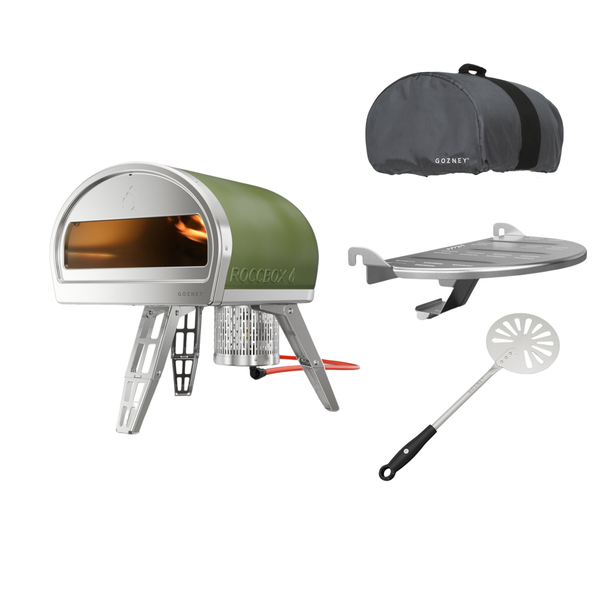Roccbox Pizzaofen Set mit Abdeckhaube und Zubehör