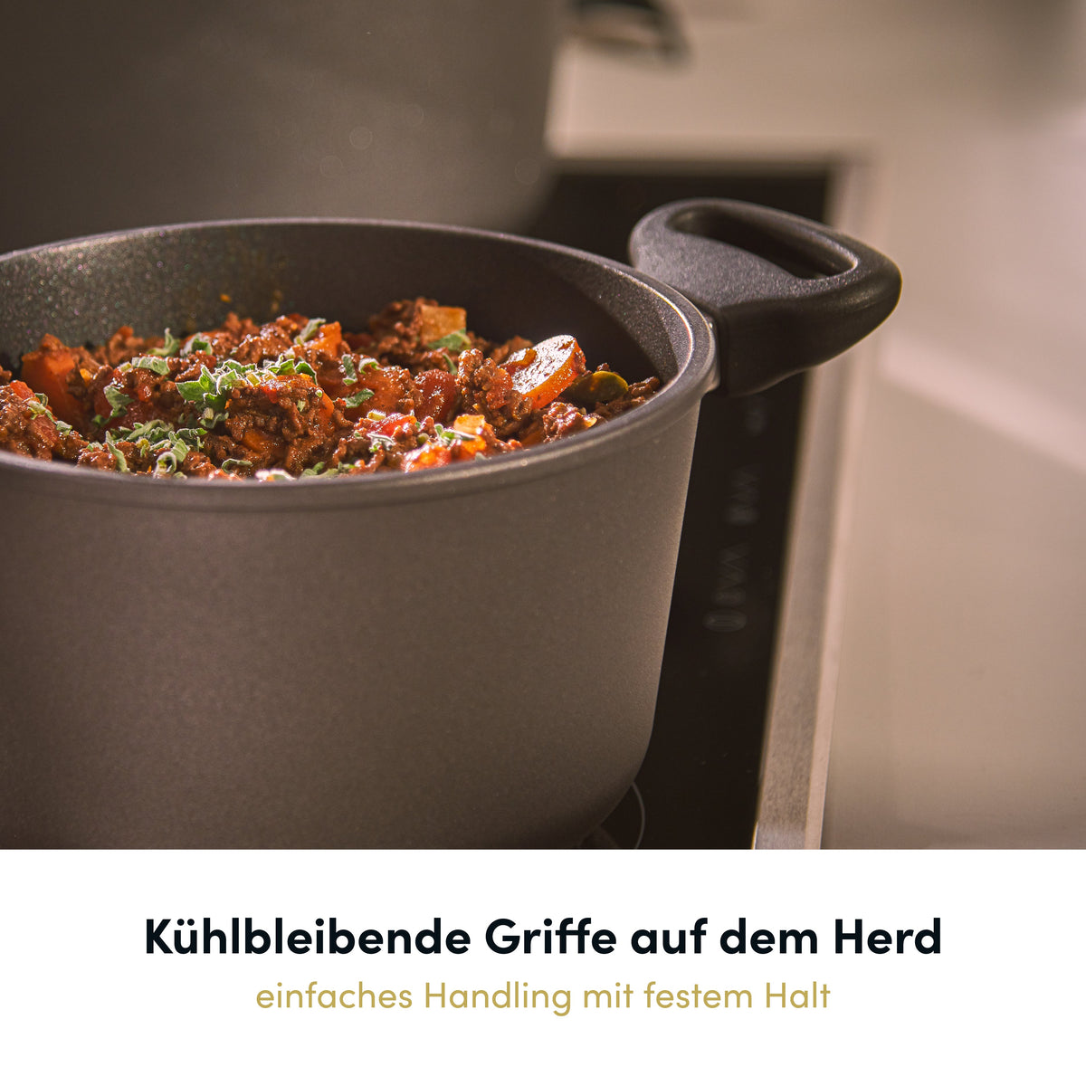 Aluguss Schmorpfanne rund Servierpfanne